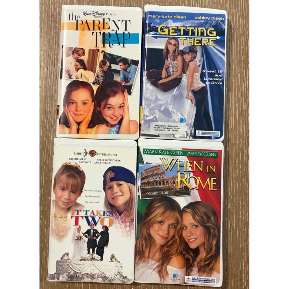 Mary-Kate Ashley Olsen & Lindsay Lohan VHS Lot Parent Trap It Takes Two 4 Movies